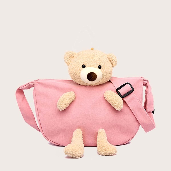 

Girls Cartoon Decor Crossbody Bag, Pink