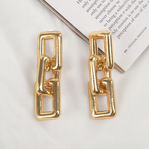 

Gold Chunky Chain Link Dangle Earrings
