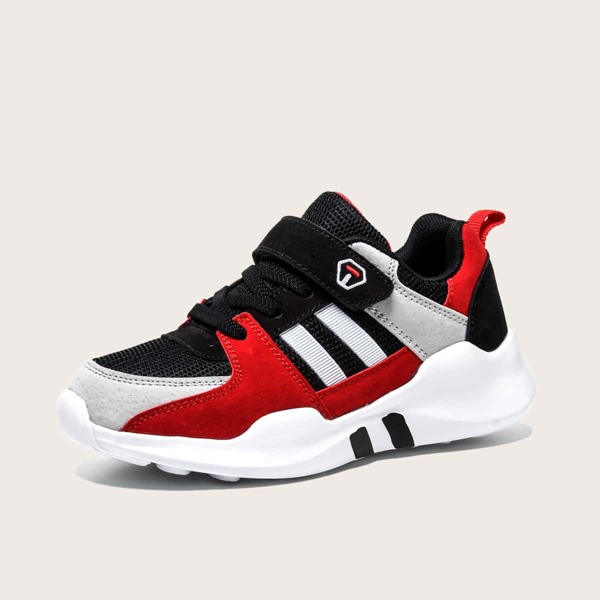 

Boys Color Block Velcro Strap Sneakers, Black
