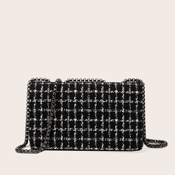 

Tweed Chain Shoulder Bag, Multicolor
