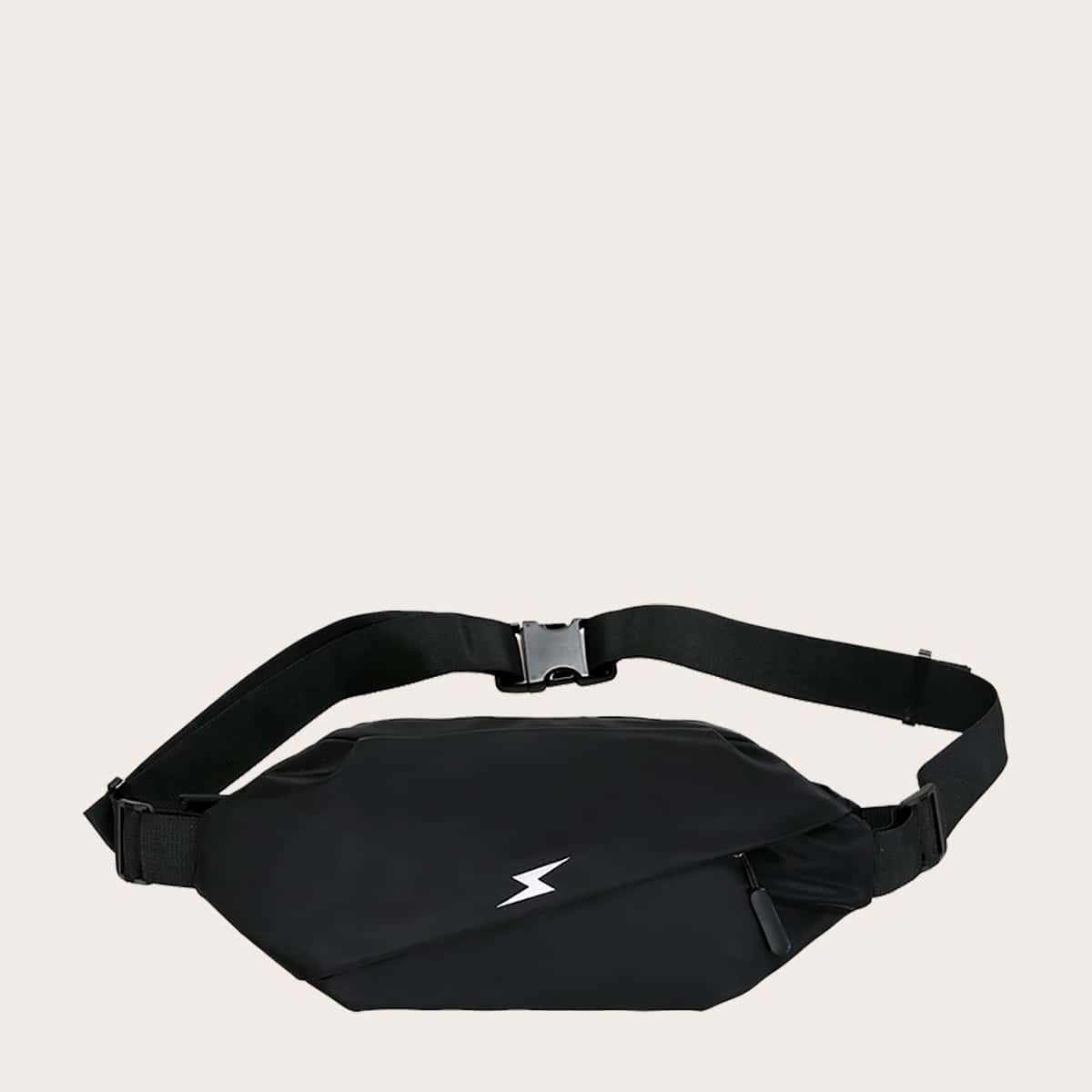 

Guys Lightning Graphic Fanny Pack, Black