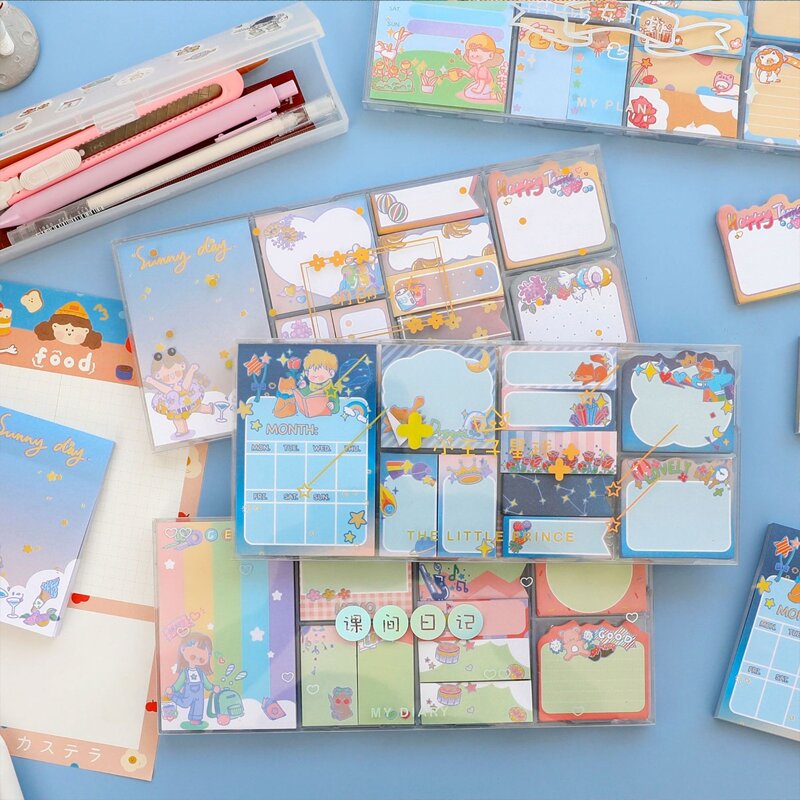 

11pack Random Pattern Sticky Note, Multicolor