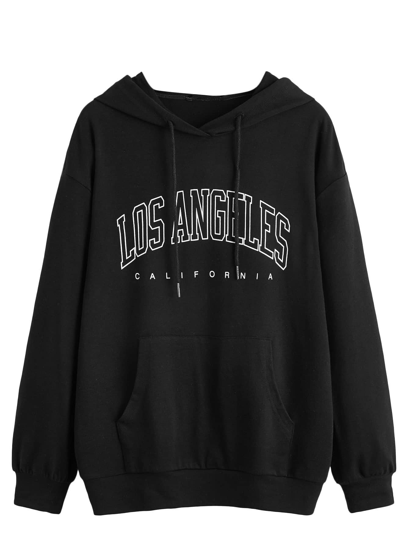 Plus Letter Graphic Drop Shoulder Drawstring Hoodie thumbnail