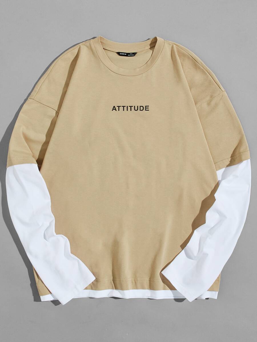 Manfinity RebelGame Men Letter Graphic 2 In1 Tee