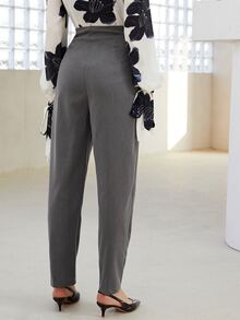 Pantalones cónicos escalonado cintura - Gris Oscuro - Ver 2