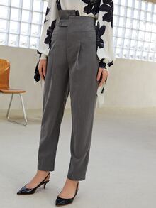 Pantalones cónicos escalonado cintura - Gris Oscuro - Ver 3