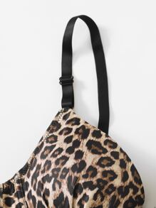 Leopard Print Underwire Bra & Panty Lingerie Set