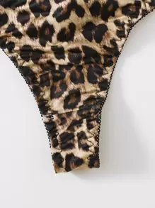 Leopard Print Underwire Bra & Panty Lingerie Set