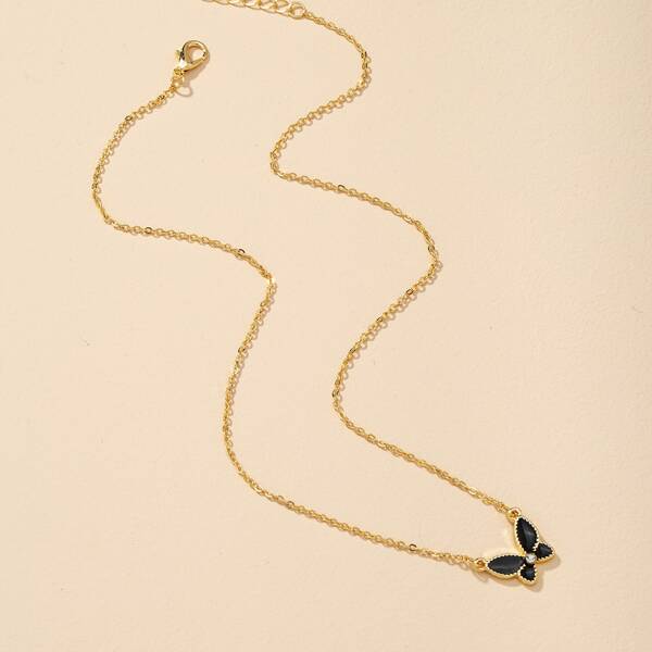 

Butterfly Pendant Necklace, Gold