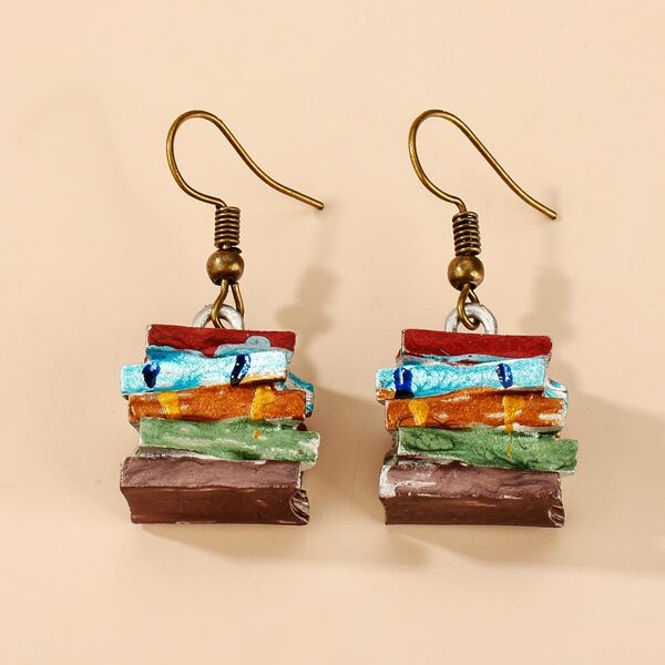 

Color Block Drop Earrings, Multicolor