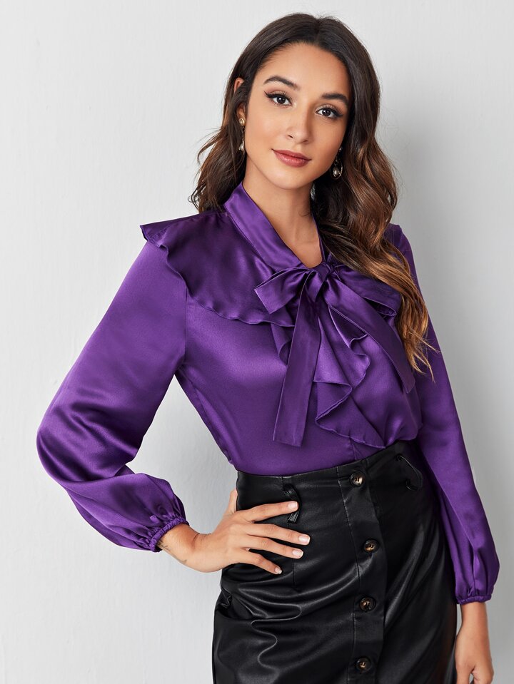 【meltthelady】tie neck ribbon blouse tie neck ribbon blouse melt the lady