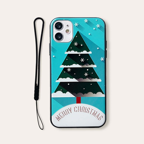 

Christmas Tree Print iPhone Case With Lanyard, Multicolor