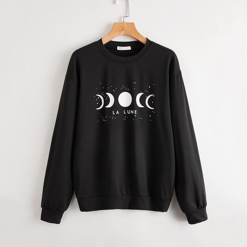 

Moon Graphic Sweatshirt, Black