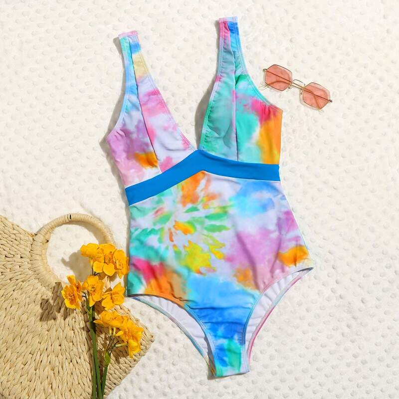 

Tie Dye One Piece Swimsuit, Multicolor