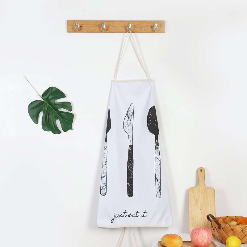 

Kitchenware Print Apron, Black and white