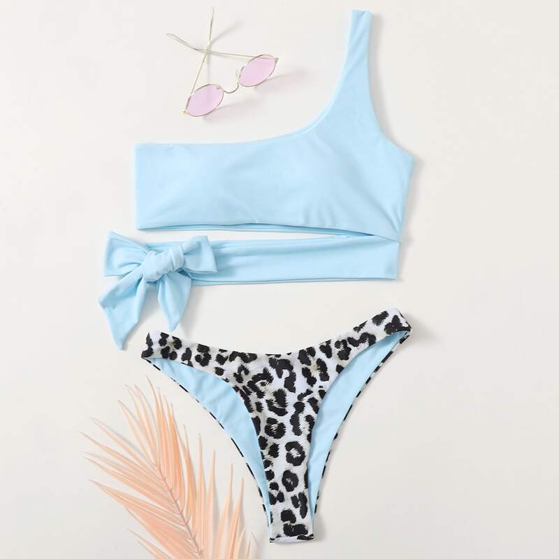

Leopard High Cut Bikini Swimsuit, Multicolor
