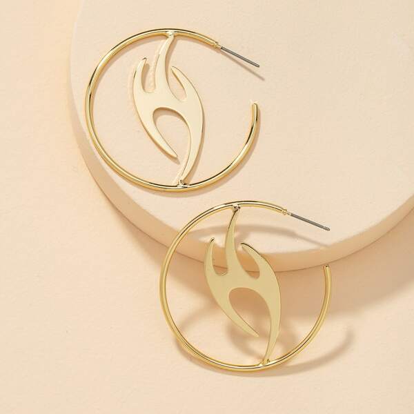 

Creative Hoop Earrings, Gold