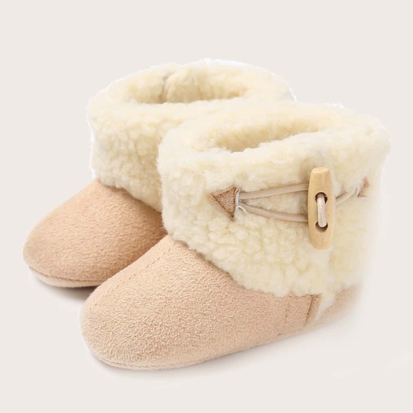

Baby Girl Two Tone Warm Boots, Apricot