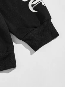 rose print drawstring hoodie