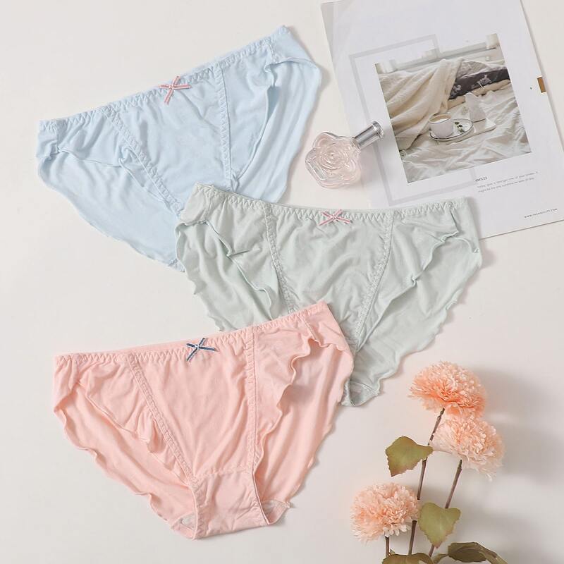 

3pack Lettuce Trim Panty Set, Multicolor