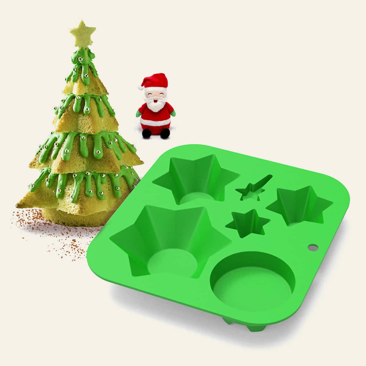 

1pc Christmas Silicone Mold, Green
