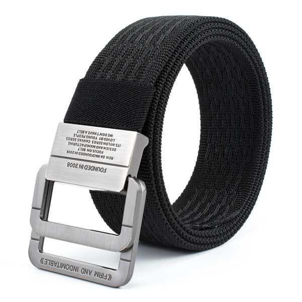 

Men Metal Buckle Tape Belt, Black