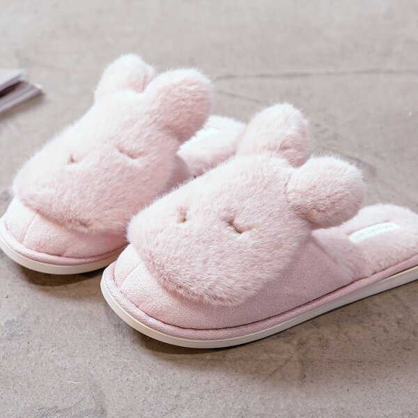 

Cartoon Design Fluffy Slippers, Pink