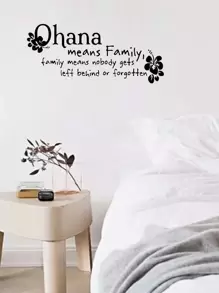 1pc (24*55cm) Family Motto Wall Sticker, Simple Style Decor For Living Room Or Bedroom - Black - View 5