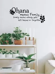 1pc (24*55cm) Family Motto Wall Sticker, Simple Style Decor For Living Room Or Bedroom - Black - View 6