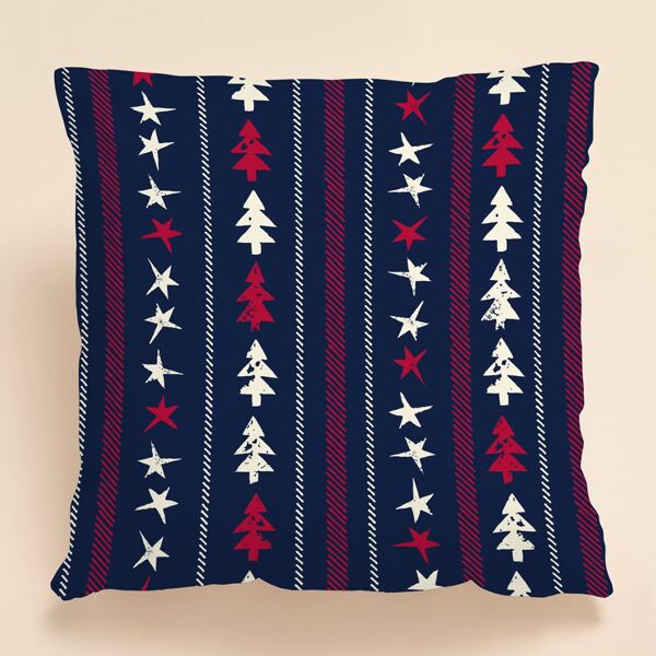 

Christmas Pattern Cushion Cover Without Filler, Multicolor