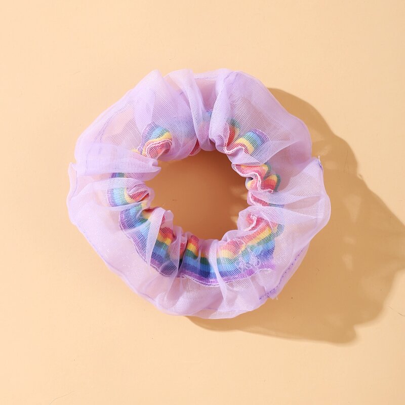 

Rainbow Mesh Scrunchie, Multicolor