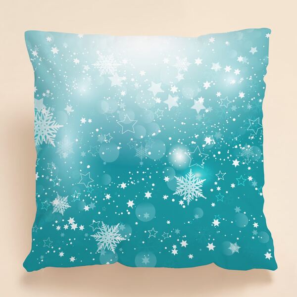 

Christmas Snowflake Print Cushion Cover Without Filler, Multicolor