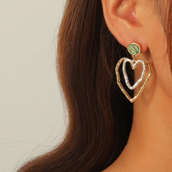 

Heart Charm Drop Earrings, Multicolor