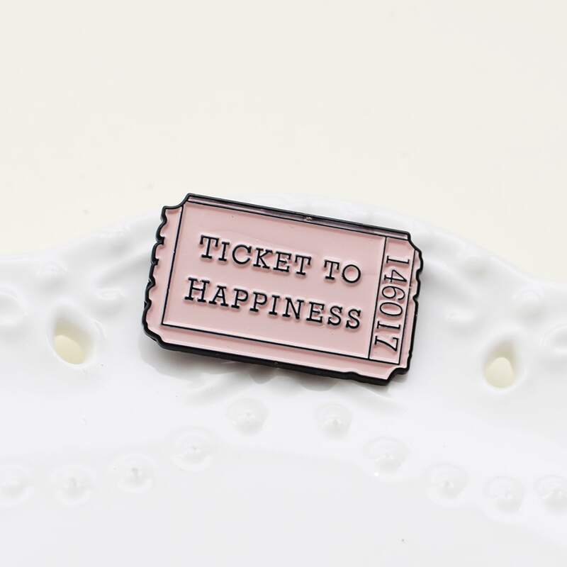 

Letter Design Brooch, Pink