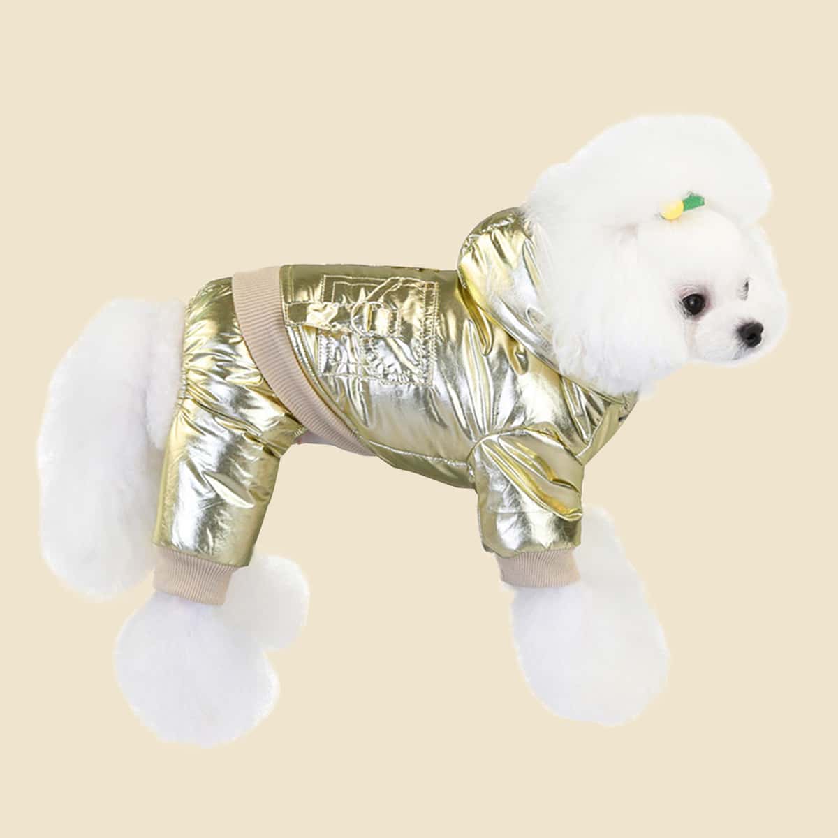 

Metallic Dog Jumpsuit, Gold