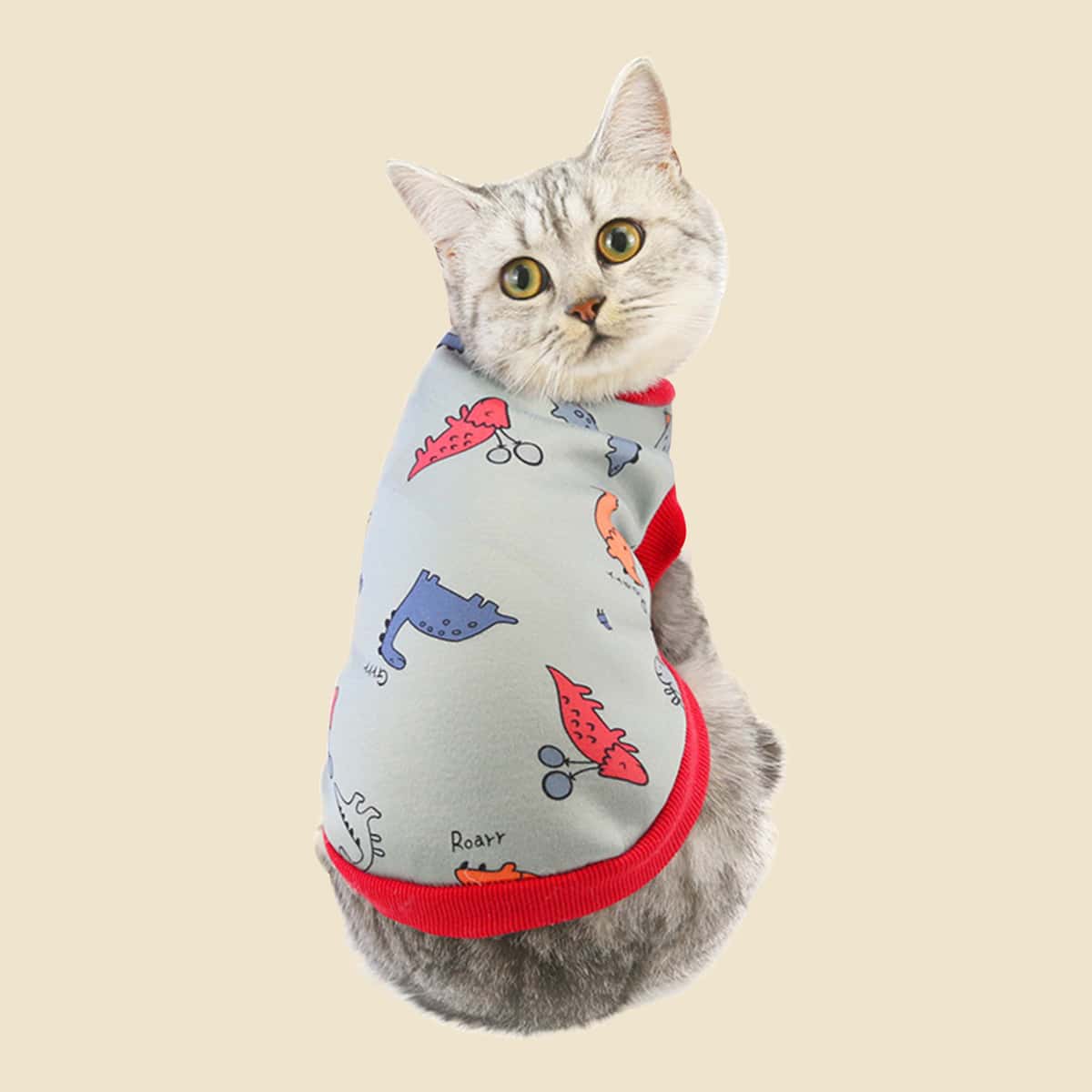 

Cartoon Graphic Cat Sweatshirt, Blue