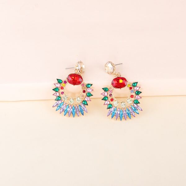 

Rhinestone Decor Drop Earrings, Multicolor