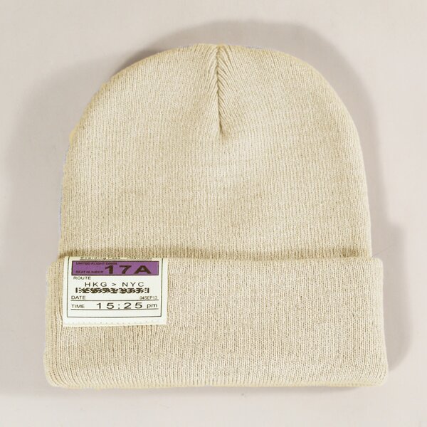 

Letter Label Decor Beanie, Beige