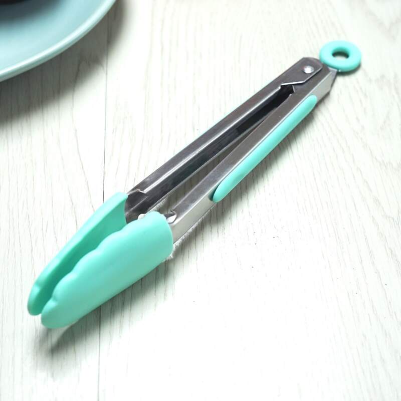 

1pc Stainless Steel Food Clip, Mint blue