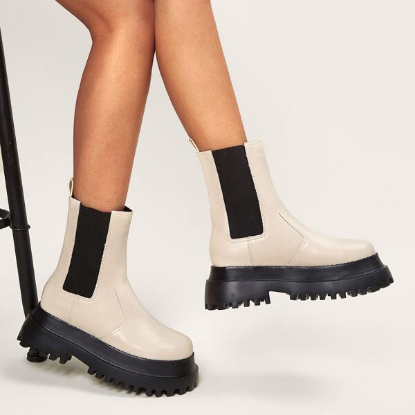 

Minimalist Wide Fit Chelsea Boots, Beige