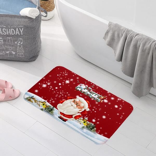 

Santa Claus Print Floor Mat, Red