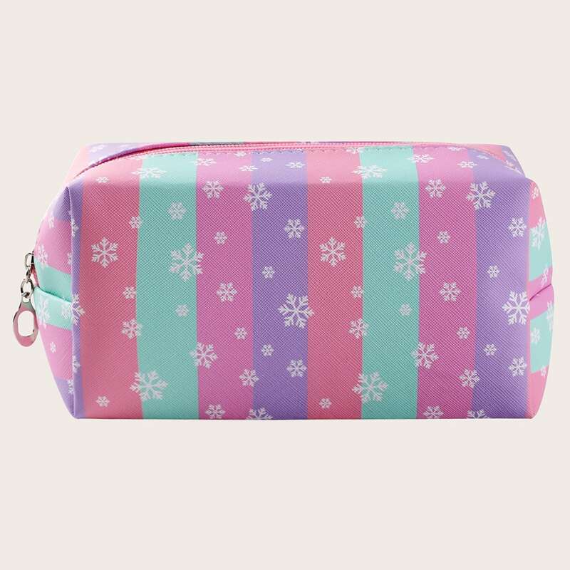 

Christmas Snowflake Pattern Makeup Bag, Multicolor