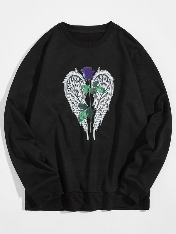 rose print sweatshirt