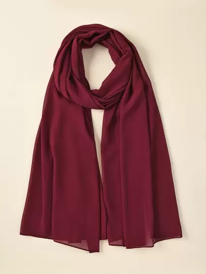 1 件女士纯色头巾仿珍珠和雪纺头巾，适合日常休闲穿着头巾、发带、头带非常适合装扮您的冬季秋季长袍配饰