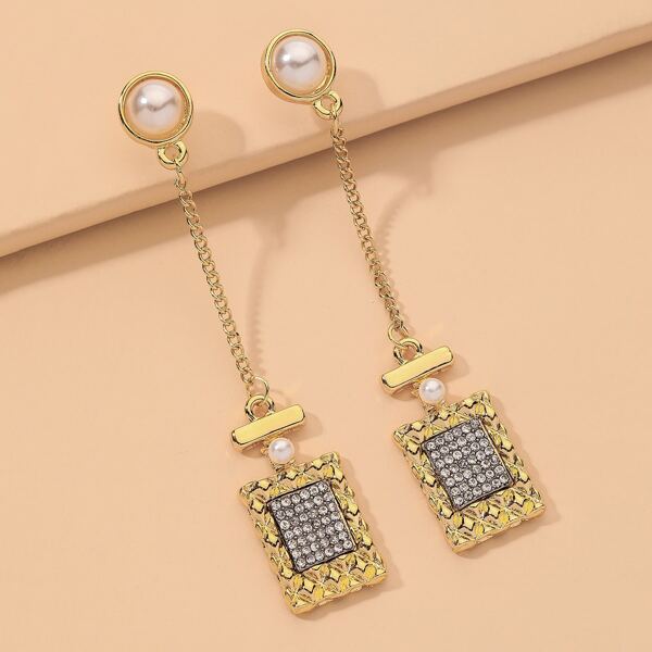 

Faux Pearl Drop Earrings, Gold