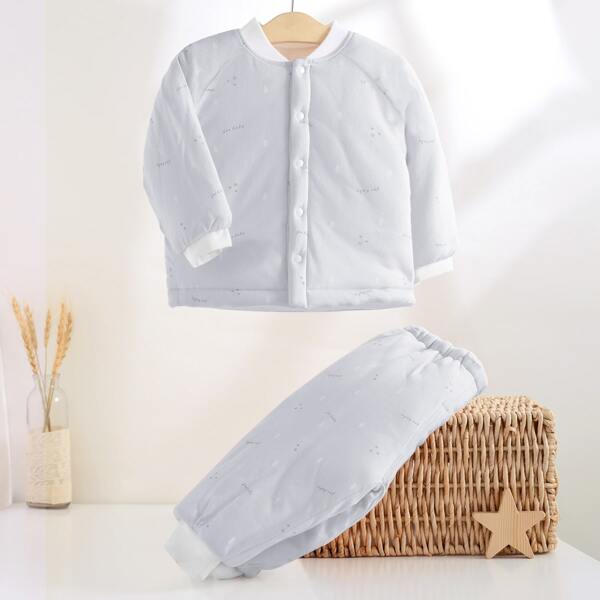

Baby Boy Letter Graphic Raglan Sleeve Coat & Sweatpants, Light grey