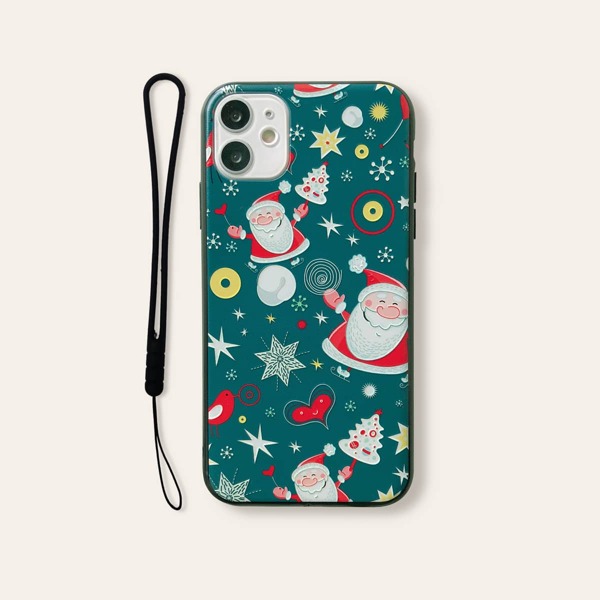 

Чехол для iPhone с рождественским рисунком и шнурком, Многоцветный