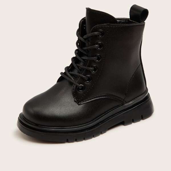

Girls Minimalist Combat Boots, Black