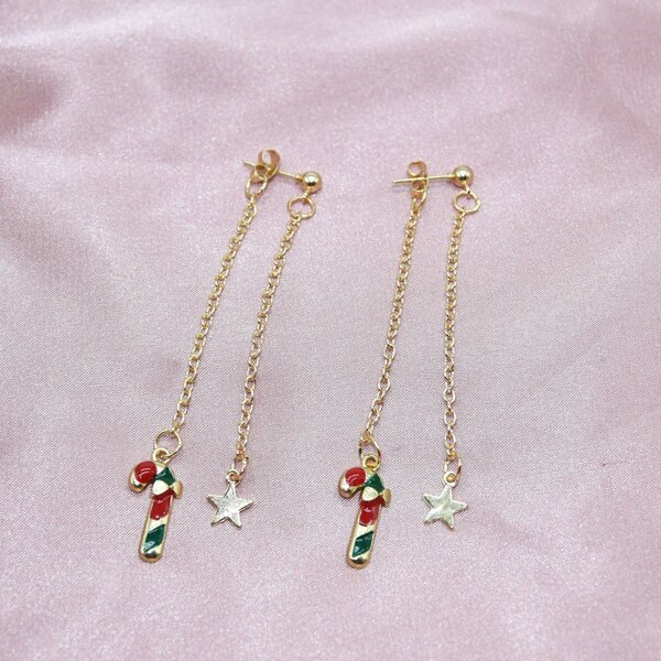 

Christmas Star Charm Earrings, Multicolor