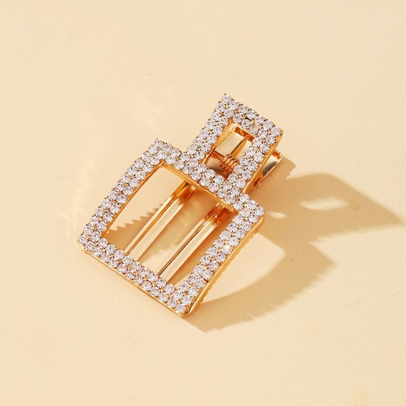 

Rhinestone Square Hair Clip, Gold